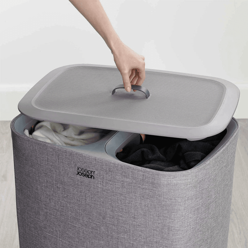 Easy-Empty Laundry Basket, 90L, Grey