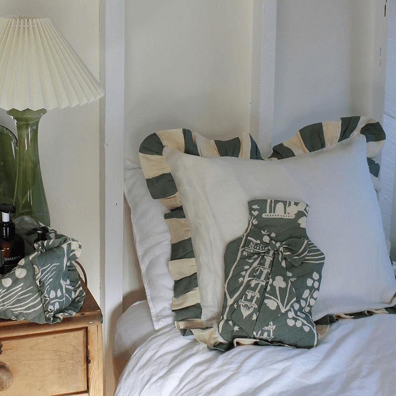 Wide Stripe Wide Stripe Large Cushion Cover, 60 x 60cm, Sea Green