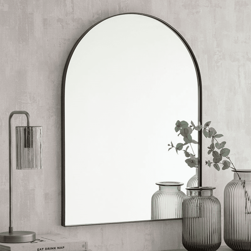 Arched Mirror, D60cm, Black