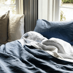 Image showing the Cotton Linen Mix Pillowcases, Standard, Blueberry product.