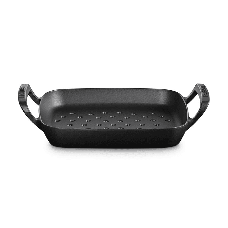 BBQ Square Grill Cooking Basket, 30cm, Satin Black