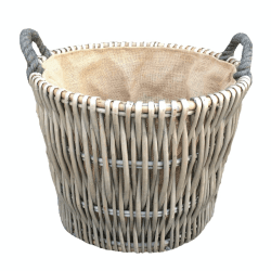 Image showing the Round Grey Log Basket, Small product.