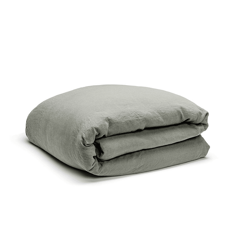 Linen Duvet Cover, Double, Moss
