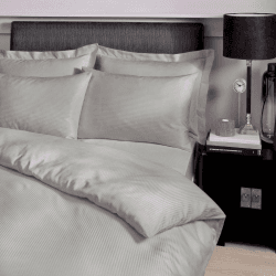 Image showing the 300TC Satin Stripe Superking Bedding Set, Grey, Grey product.