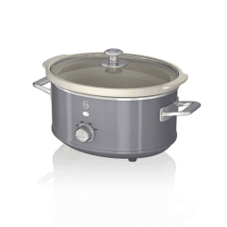 Image showing the Retro Slow Cooker, 3.5L, Grey product.