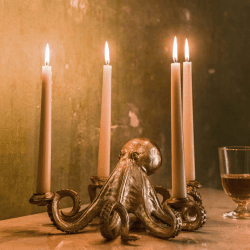 Image showing the Octopus Candlestick holder, H14 x W28 x D28cm, Gold product.