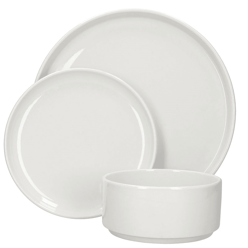 Camberlie 12 Piece Porcelain Dinnerware Set, White