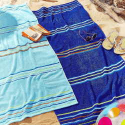 Image showing the Rainbow Beach Towels Set, Blue, Blue product.