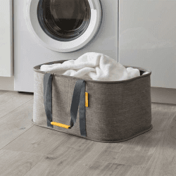 Image showing the Hold-All Collapsible Laundry Basket, 35L, Grey product.