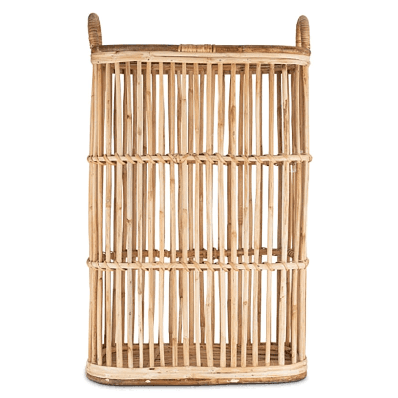 Rammi Rattan Tall Laundry Basket, Natural
