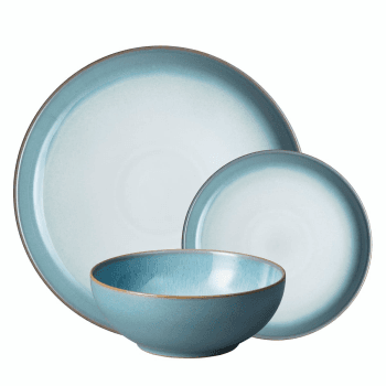 Image showing the Azure Haze 12 piece coupe tableware set product.