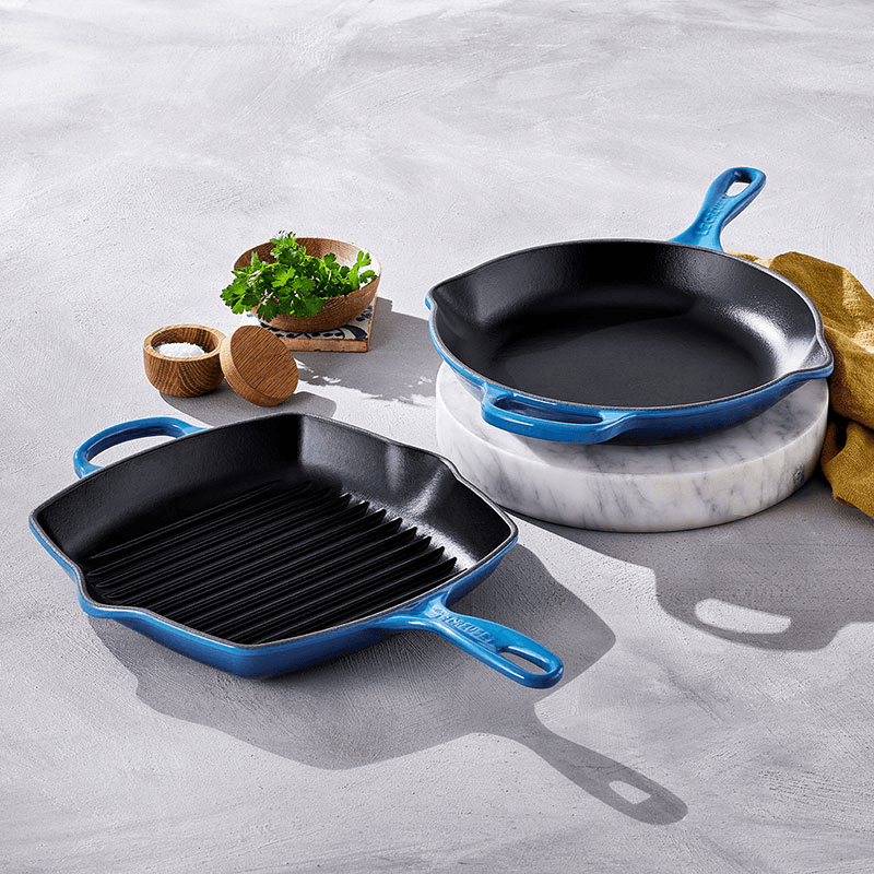 Signature Cast Iron Square Grillit, 26cm, Azure
