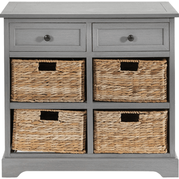 Image showing the Devonshire 2 Drawer Basket Unit, Grey product.