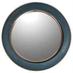 Image showing the Round Mirror, D88cm, Teal Edge product.