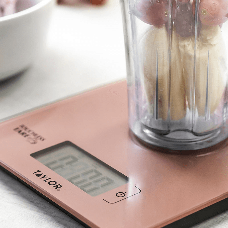 Touchless TARE Digital Dual Kitchen Scales, 5KG, Rose Gold