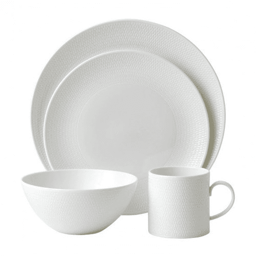 Gio 16 Piece Dinnerware Set, White