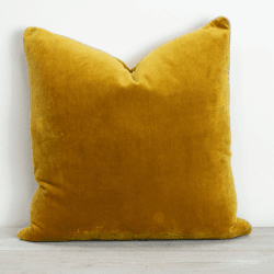 Image showing the Unari Velvet Cushion, 50 x 50cm, Turmeric product.