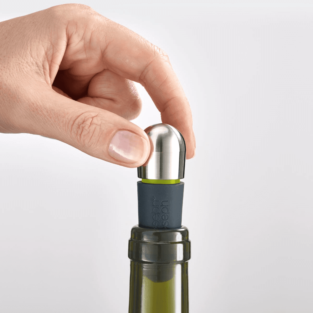 BarWise - Twist Lock Pair of wine stoppers, H21.6 x W10 x D2.6cm, Blue