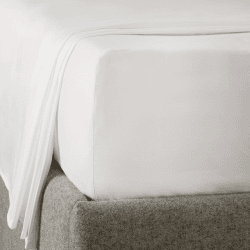 Image showing the Savoy - 400 Thread Count Egyptian Cotton Double deep fitted sheet, W140 x L190 x D34cm, White product.