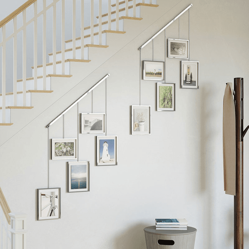 Exhibit Set of 5 Hanging Photo Frames, Chrome