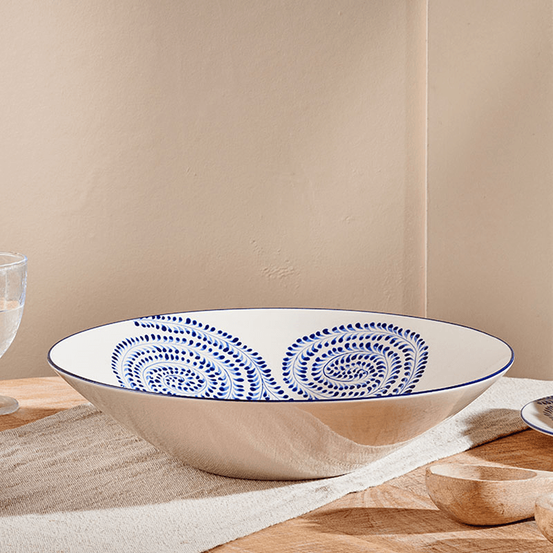 Eshani Serving Bowl, D34.5cm, Indigo
