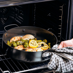 Image showing the Copenhagen Non-Stick Skillet with Lid, 24, Black product.