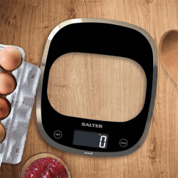 Image showing the Curve Glass Electronic Digital Kitchen Scales, Black product.