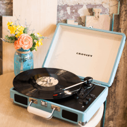 Image showing the Cruiser Deluxe Plus Portable Turntable, Turquoise product.