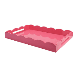 Image showing the Lacquered Scallop Ottoman Tray 66 x 43cm, Watermelon product.