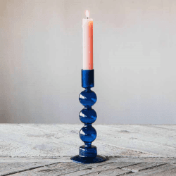 Image showing the Bubble Candleholder, H20cm, Blue product.