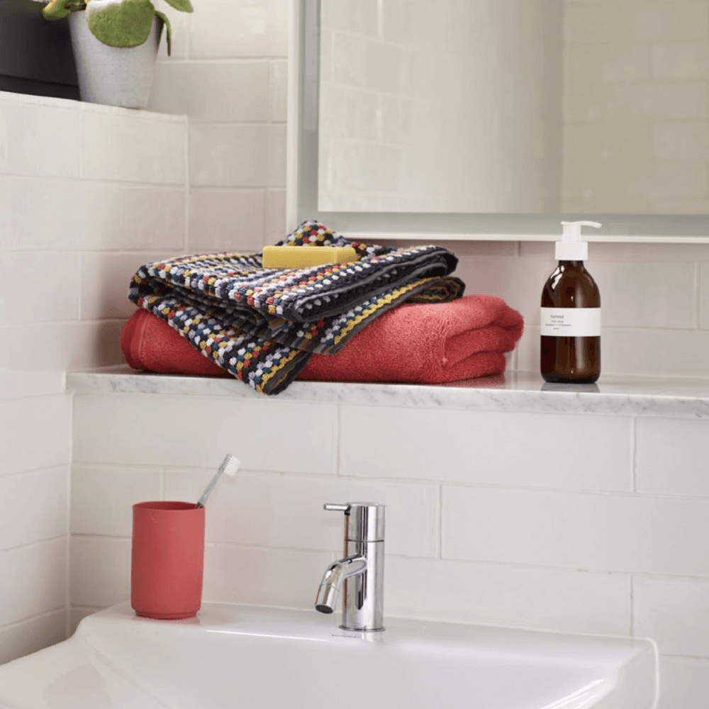 Carnaby Stripe Bath Sheet, White/Pink/Blue/Orange