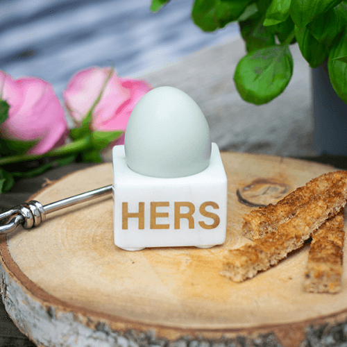 Hers Egg Cup, L5.5 x W5.5 x H3.5cm, White