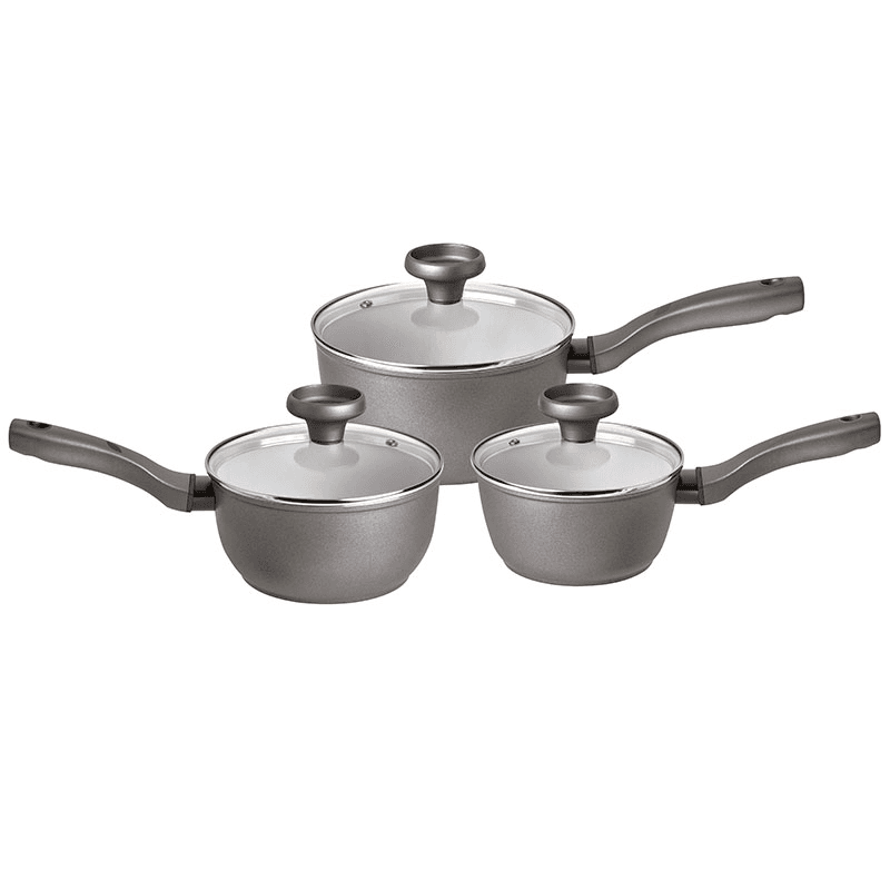 Saucepans 3 Piece Set, Grey