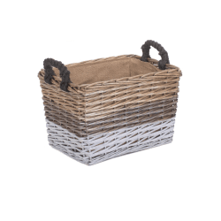 Image showing the Large Rectangular Triple Tone Chunky Storage Basket product.