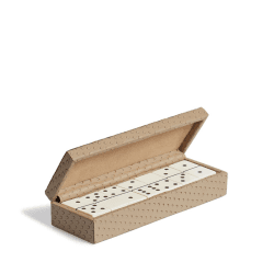 Image showing the Bennet Leather Dominoes Set, Taupe product.