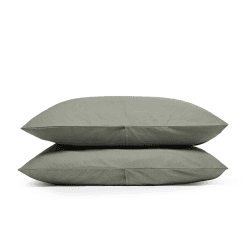 Image showing the Relaxed Cotton Pair of Standard Pillowcases, Moss product.