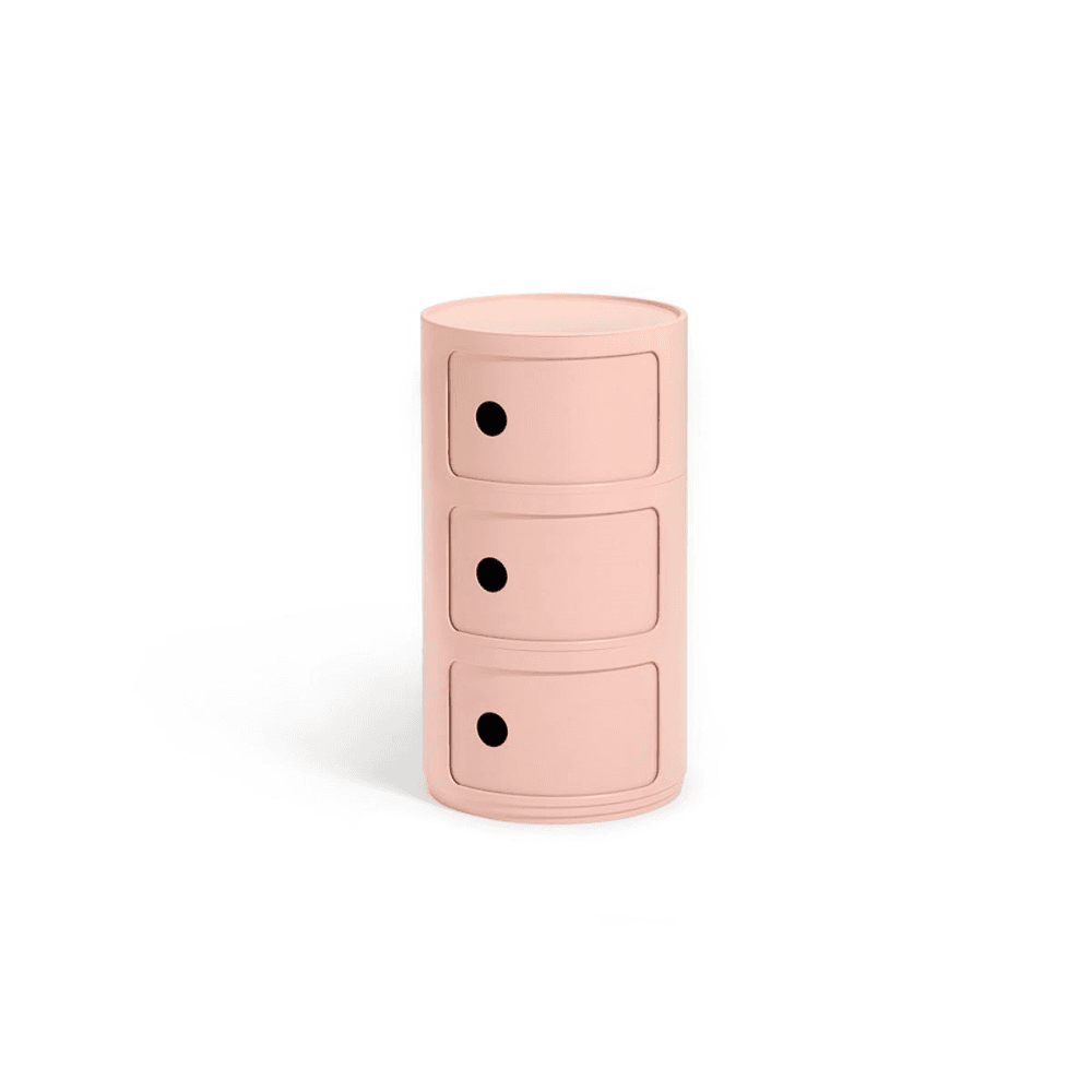 Componibili 3 door cabinet, H58 x W32 x D32 cm, Pink