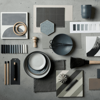Image showing the Studio Grey Set of 4 coupe dinner plates, 26cm, Granite product.