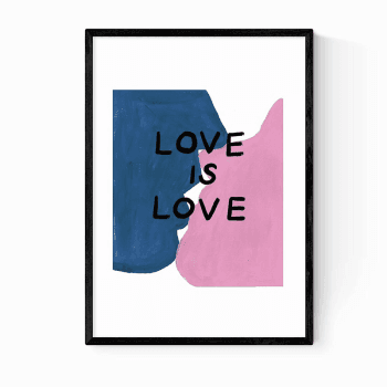 Image showing the Keren Parmley Love is Love Kissing Lovers Print, Multi product.