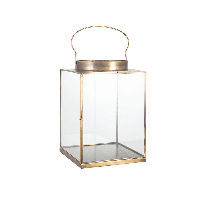 Metal Lantern, H26cm, Antique Brass