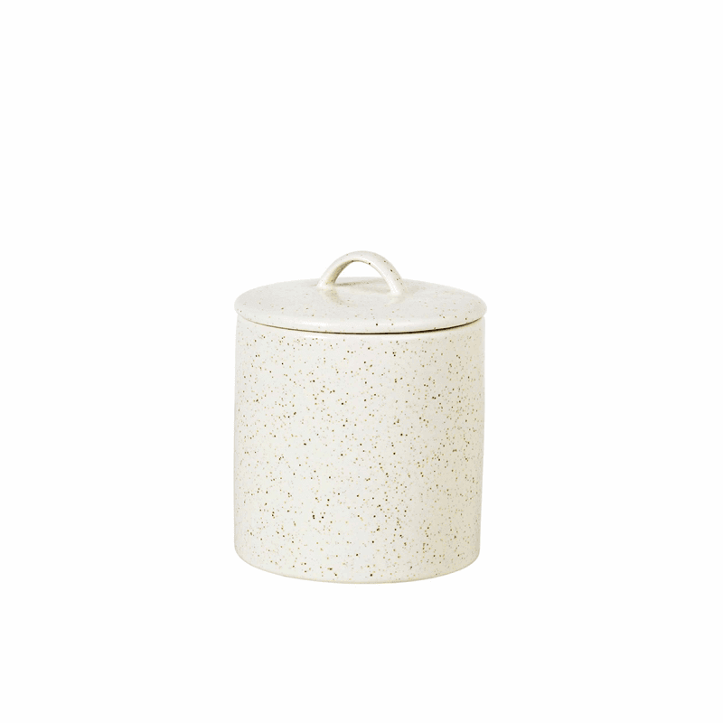 Nordic Vanilla Jar with Lid, H12cm, Off White