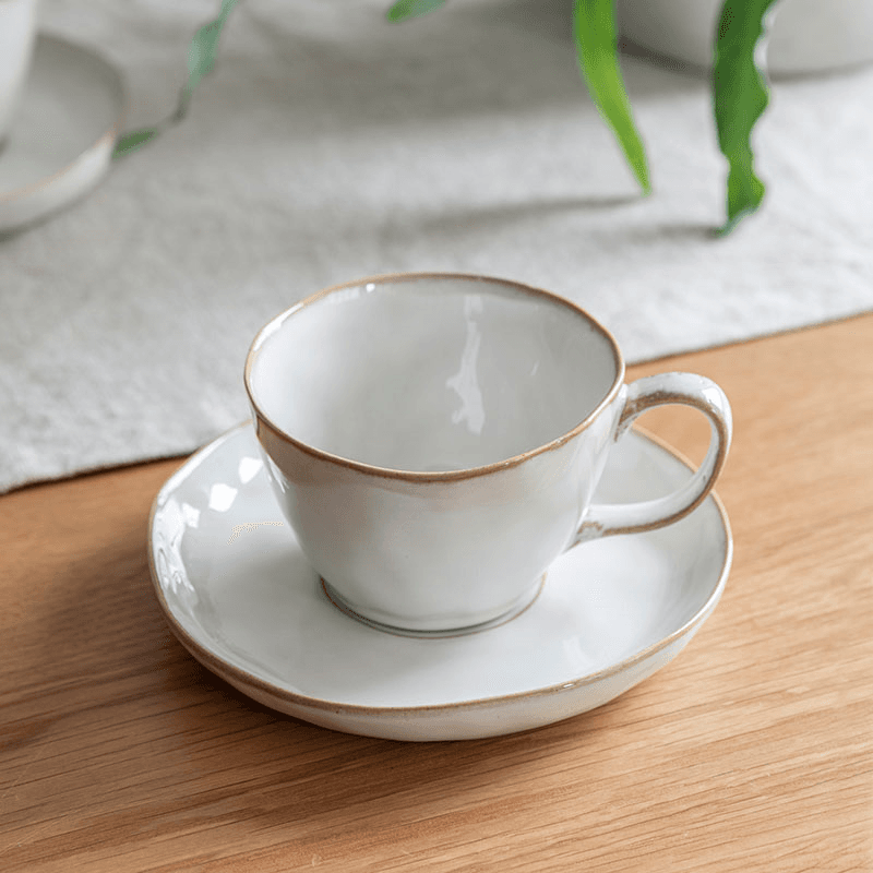 Ithaca Cup and Saucer, White