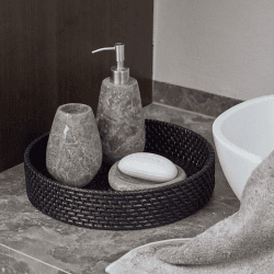 Image showing the Cino Round Tray, Black product.