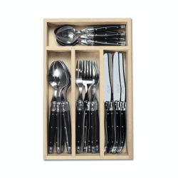 Image showing the 24 Piece Cutlery Set, Black Handle product.