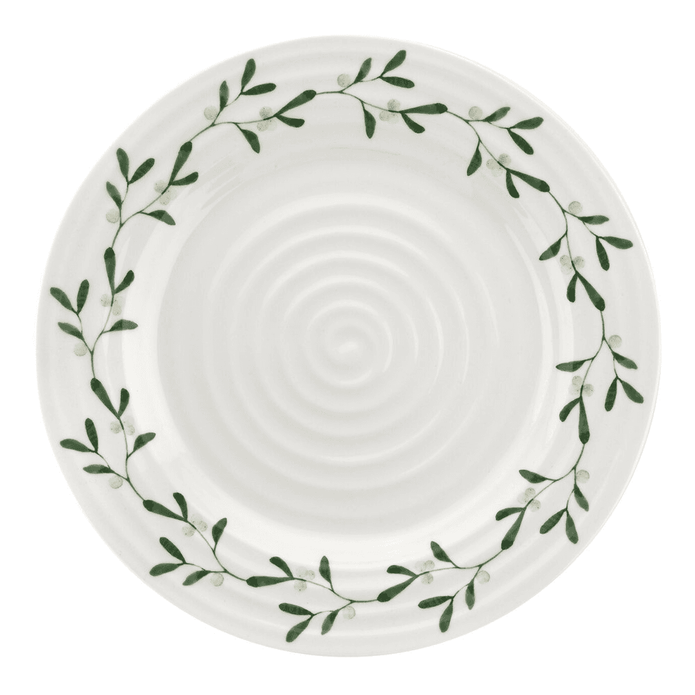 Mistletoe Set of 4 Dinner plates, Dia28cm, white/ green