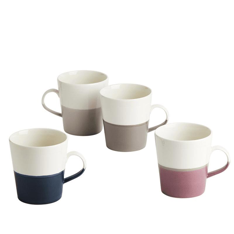 Coffee Studio Set of 4 grande mugs, 560ml, White/Grey