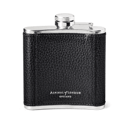 Image showing the Classic Hip Flask, H11.5 x W9.5cm, Black Pebble product.