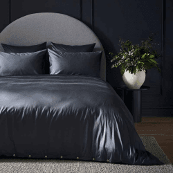 Image showing the Luxe Cotton Super King Duvet Cover, Ink product.
