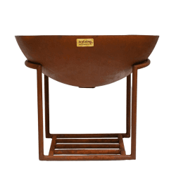 Image showing the Outdoor cast iron firebowl on stand, W57cm, Rust product.