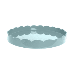 Image showing the Lacquered Scallop Round Tray D40cm, Eau De Nil product.